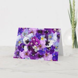 Tarjeta de felicitación en blanco de flores de pri