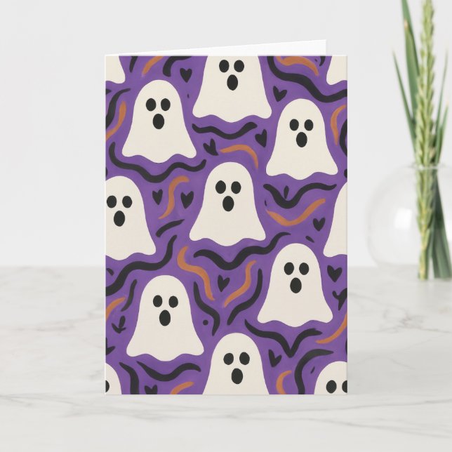 Tarjeta de Felicitación en Blanco de Halloween con (Anverso)