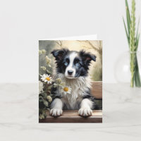 Tarjeta de Felicitación en Blanco de Hermoso Perro