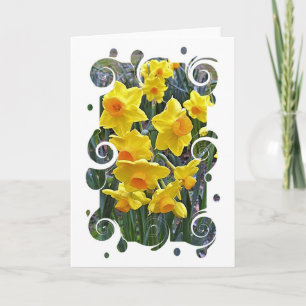 Tarjeta de felicitación en blanco de Jonquils