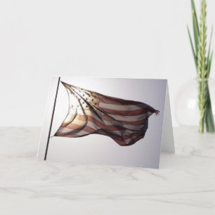 Tarjeta de felicitación en blanco de la bandera