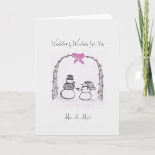 Tarjeta de felicitación en blanco de la boda del