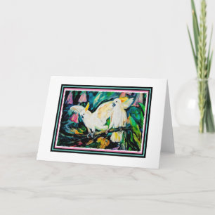 Tarjeta de felicitación en blanco de los Cockatoos