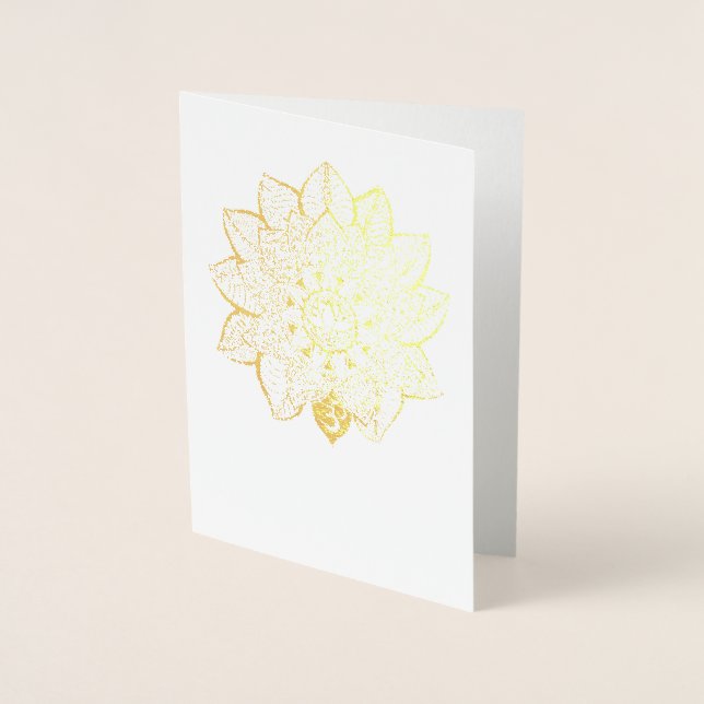 Tarjeta de felicitación en blanco de Lotus Relieve (Anverso)