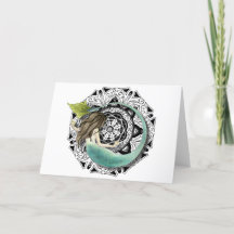 Tarjeta de felicitación en blanco de Mermaid Manda