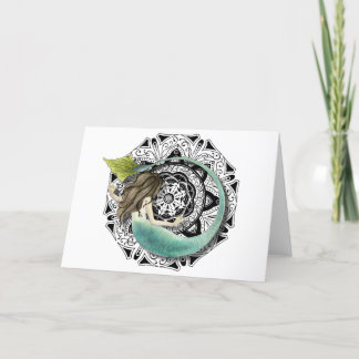 Tarjeta de felicitación en blanco de Mermaid Manda