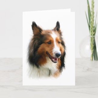 Tarjeta de felicitación en blanco de Sheltie
