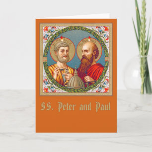 Tarjeta de felicitación en blanco de SS. Pedro y P
