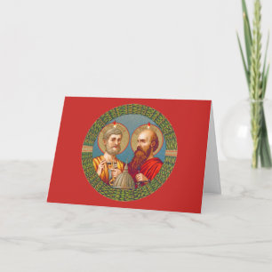 Tarjeta de felicitación en blanco de SS. Pedro y P