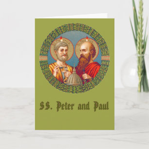 Tarjeta de felicitación en blanco de SS. Pedro y P