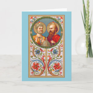 Tarjeta de felicitación en blanco de SS. Pedro y P