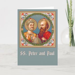 Tarjeta de felicitación en blanco de SS. Pedro y P