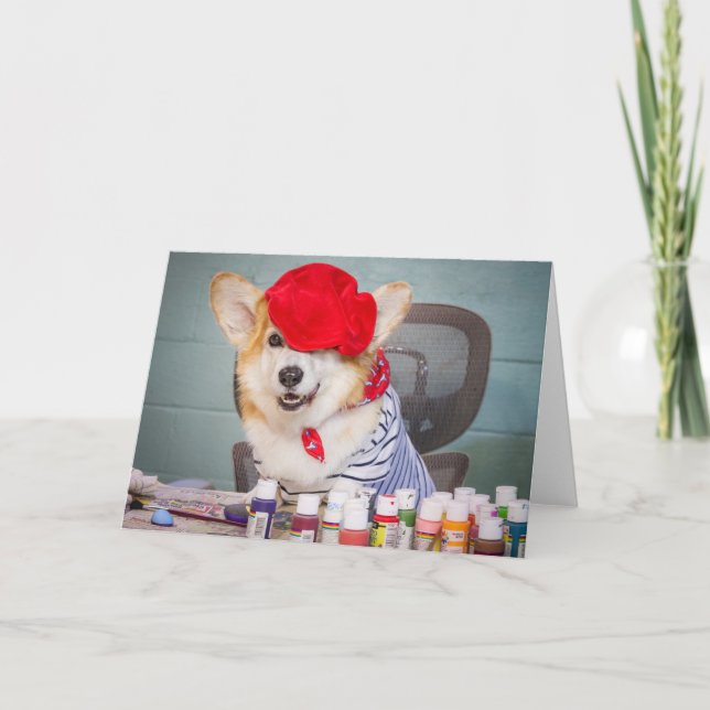 Tarjeta de felicitación en blanco del artista Corg (Anverso)