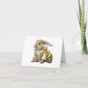 TARJETA DE FELICITACIÓN EN BLANCO DEL CONEJO PAPÁ