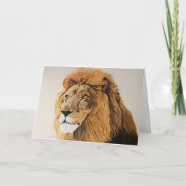 Tarjeta de felicitación en blanco del león