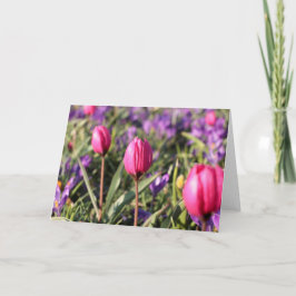 Tarjeta de felicitación en blanco: Flores de la