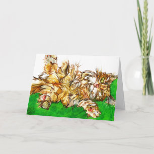 Tarjeta de felicitación en blanco: gato tabby