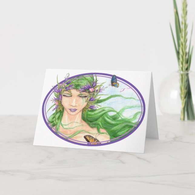 Tarjeta de felicitación en blanco (oval) del (Anverso)