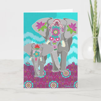 Tarjeta de felicitación en blanco para el Elephant