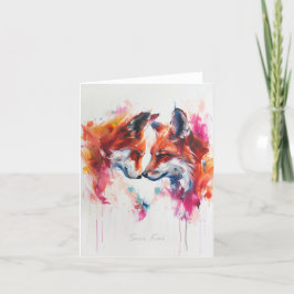 Tarjeta de felicitación en blanco para Foxes Pinta