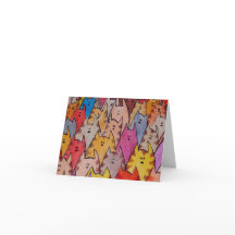 Tarjeta de felicitación en blanco para gatos02