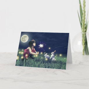 Tarjeta de felicitación en blanco para la noche de