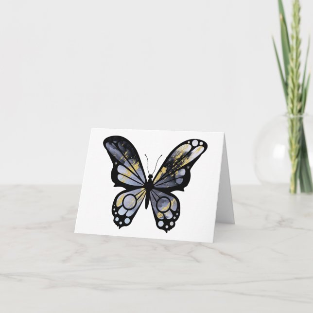 Tarjeta de felicitación en blanco para mariposa -  (Anverso)