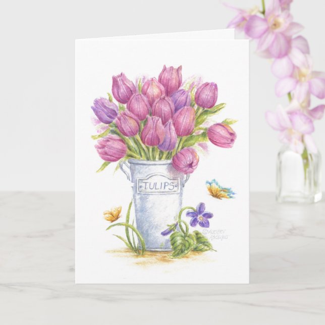 Tarjeta de felicitación en blanco para toda ocasió (Orquídea)