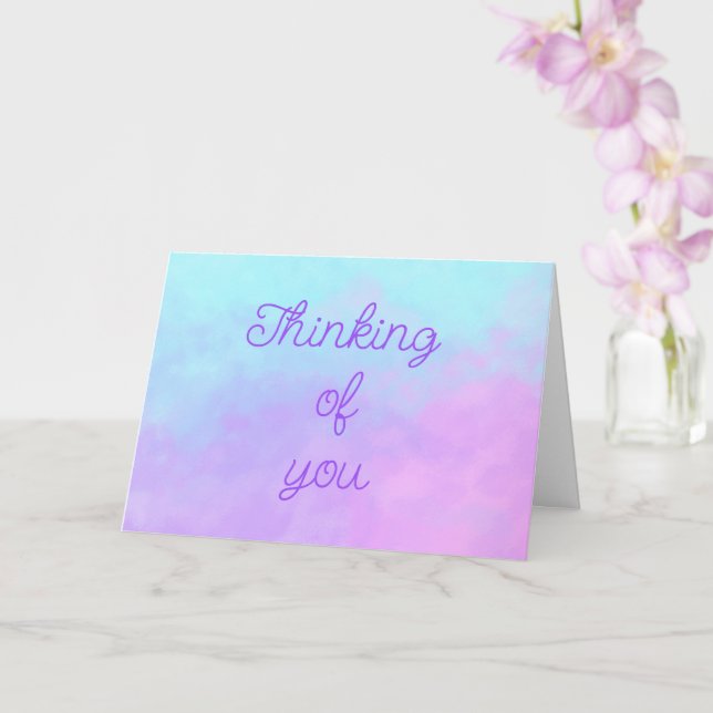 Tarjeta de Felicitación en Blanco Pensando en Ti (Orquídea)