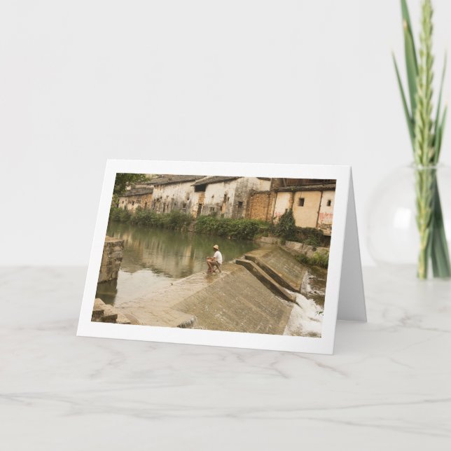 Tarjeta de felicitación en blanco plegado para pes (Anverso)