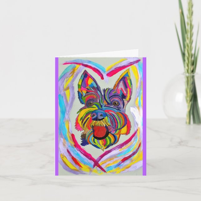 Tarjeta de felicitación en blanco Schnauzer (Anverso)