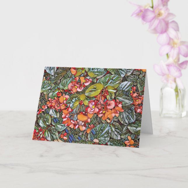 Tarjeta de felicitación en blanco - SG Begonias (Orquídea)