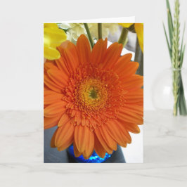 Tarjeta de felicitación en blanco 'Sol naranja'