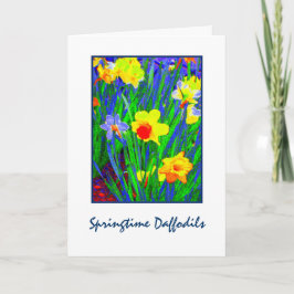 Tarjeta de felicitación en blanco 'Springtime Daff