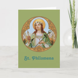 Tarjeta de felicitación en blanco St. Philomena (B