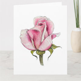 Tarjeta de felicitación en blanco subió acuarela