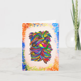 Tarjeta de felicitación en blanco Yorkie BG