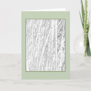 Tarjeta de felicitación en blanco 'Zen Bamboo'