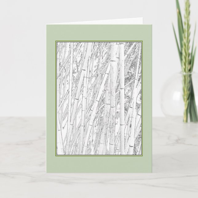 Tarjeta de felicitación en blanco 'Zen Bamboo' (Anverso)
