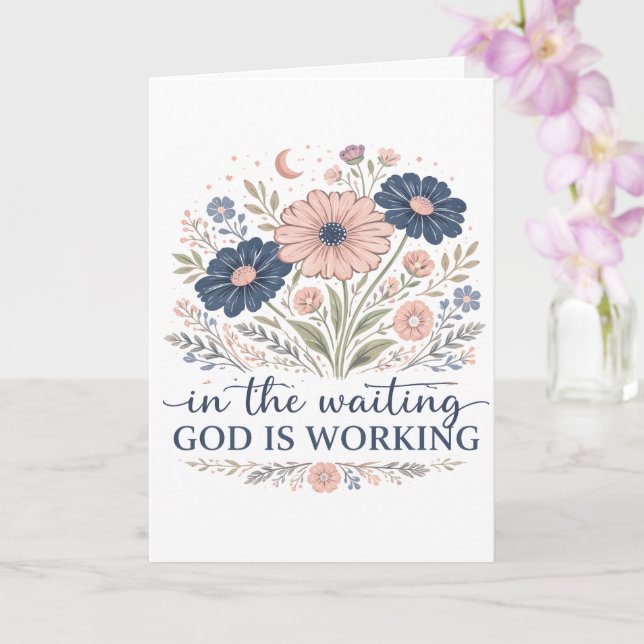 Tarjeta de felicitación En la Espera Dios está Tra (Orquídea)