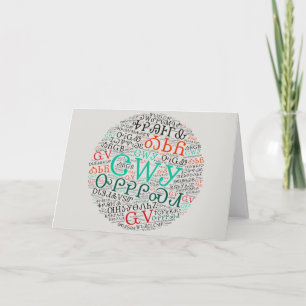 Tarjeta de felicitación en la nube de redondeo de 