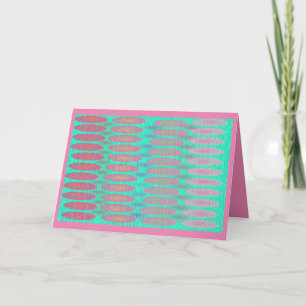 Tarjeta de felicitación en tonos pastel rosa y azu