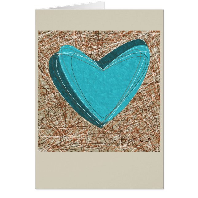 Tarjeta de felicitación enredada de los corazones. (Frente)