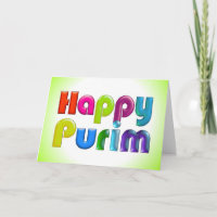 Tarjeta de felicitación enrrollada FELIZ de PURIM