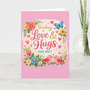 Tarjeta de felicitación Enviando Amor y Abrazos ha
