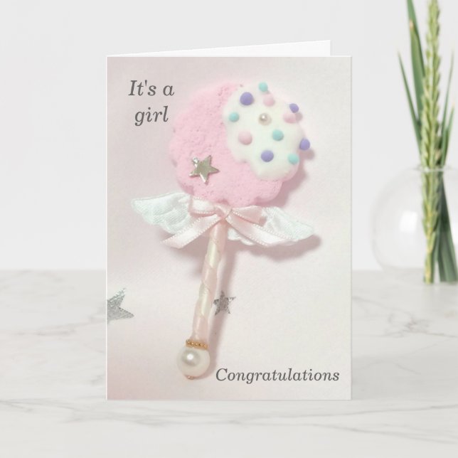 Tarjeta de felicitación - Es un Chica (Anverso)