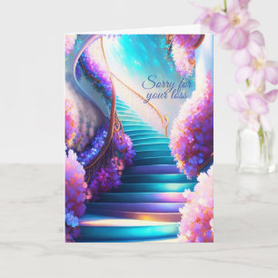 Tarjeta de felicitación escalera al cielo doblada