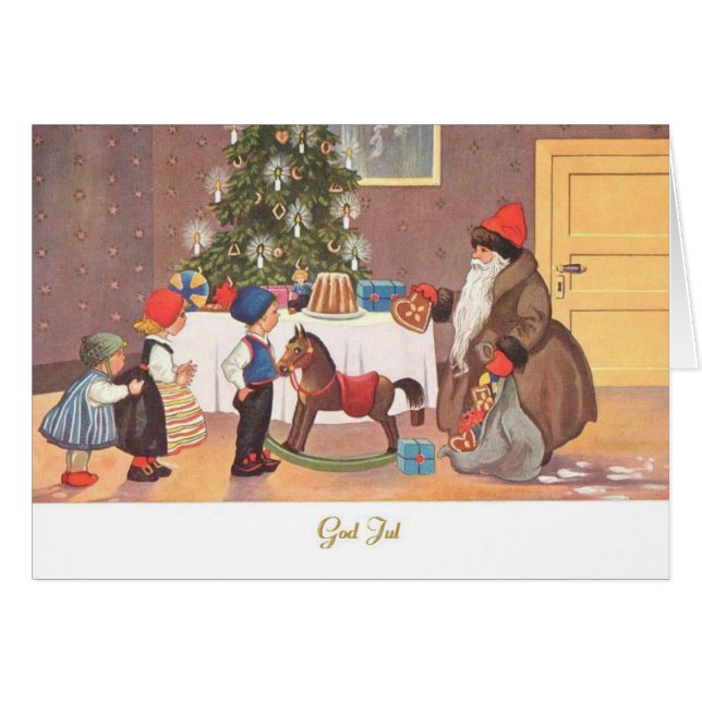 Tarjeta de felicitación escandinava del navidad (Anverso (Horizontal))