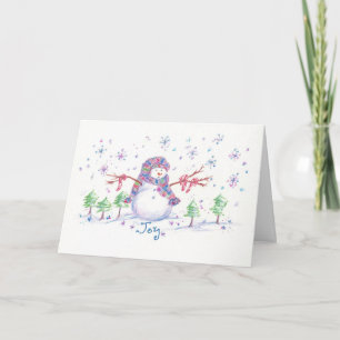 Tarjeta de felicitación escarchada de la alegría