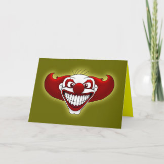 Tarjeta de felicitación espeluznante del payaso